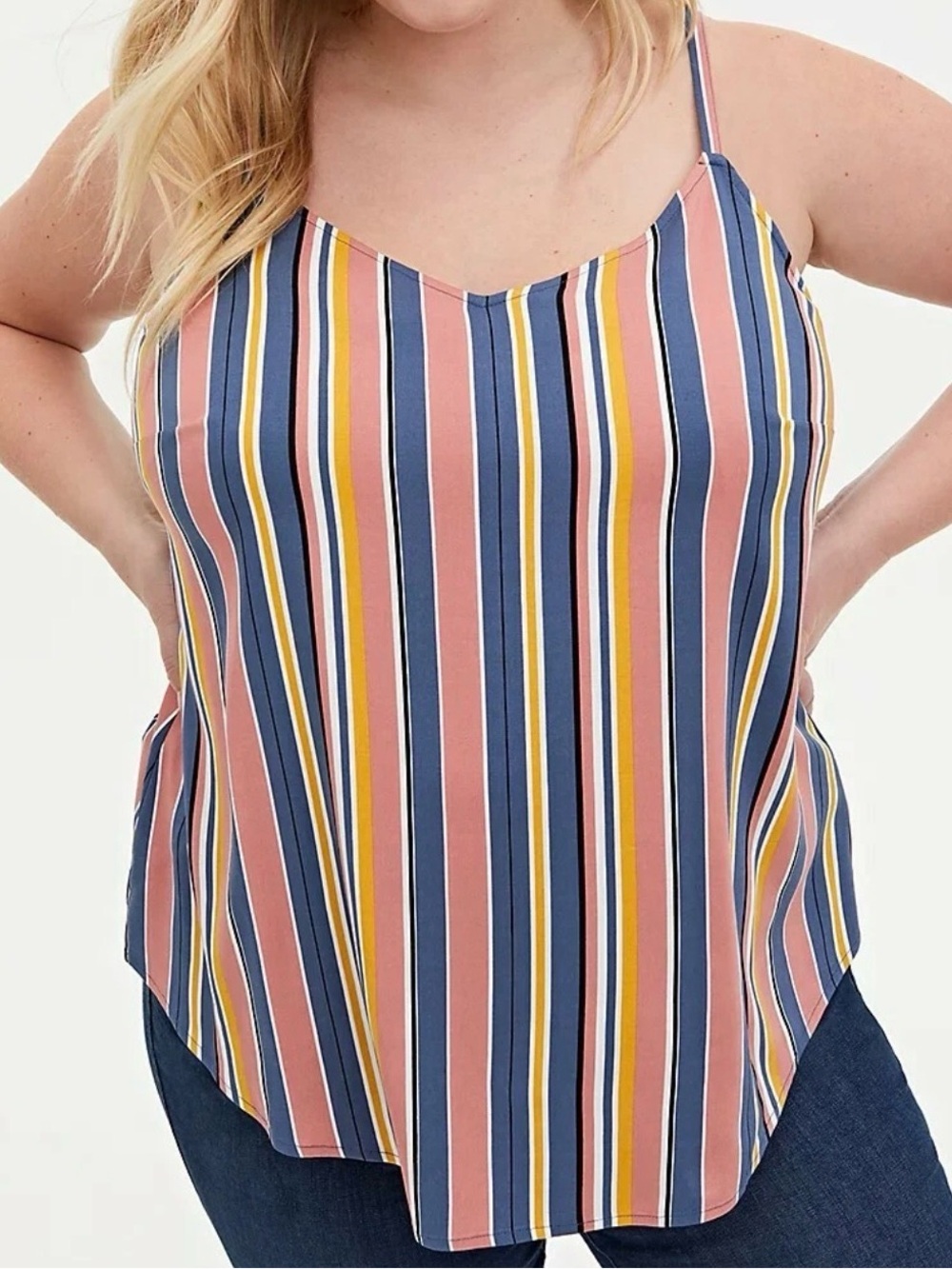 Torrid size 1 new striped spaghetti strap tank top cami